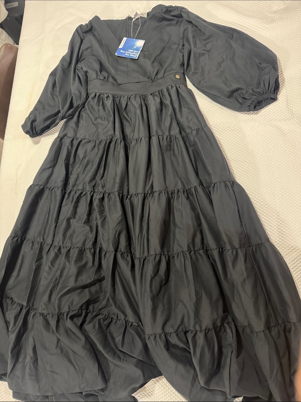 NWT Coolibar Black Long Sleeve Maxi Dress size S